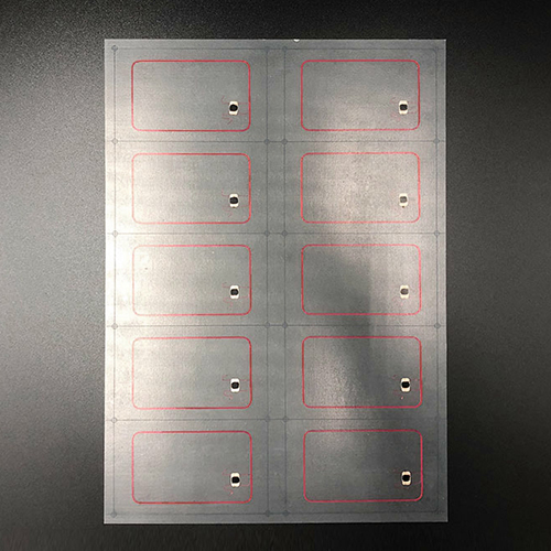 2×5 Diseño de incrustaciones prelaminadas RFID translúcidas para la fabricación de tarjetas
