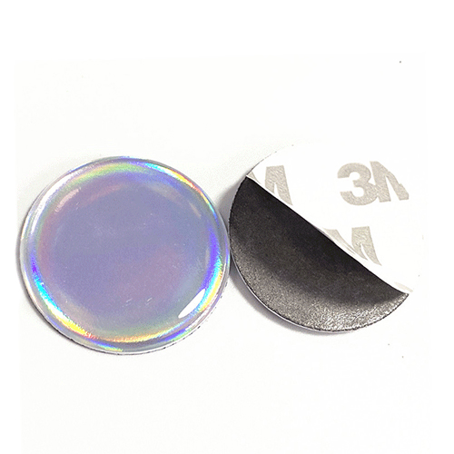 Etichetta epossidica anti-metallo NFC con ologramma arcobaleno